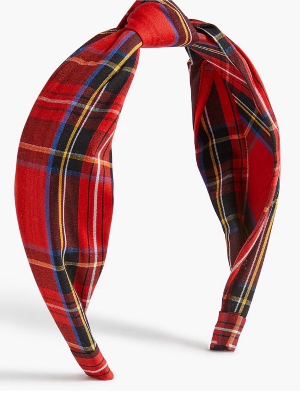 J Crew Knotted Tartan Headband Stewart Red